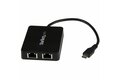 folie 1 von 4, vergrößern, usb-c auf dual gigabit ethernet adapter mit usb 3.0 (typ-a) port - usb typ-c gigabit netzwerk adapter - usb-c dual port nic/lan adapter - schwarz (us1gc301au2r)