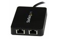folie 2 von 4, vergrößern, usb-c auf dual gigabit ethernet adapter mit usb 3.0 (typ-a) port - usb typ-c gigabit netzwerk adapter - usb-c dual port nic/lan adapter - schwarz (us1gc301au2r)