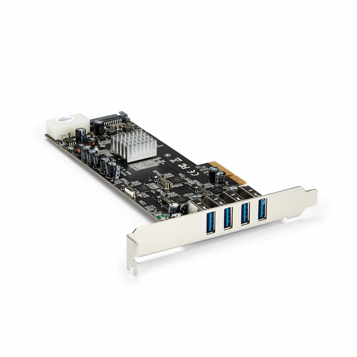 folie 1 von 6, vergrößern, 4 port usb 3.0 pcie karte mit 4 dedizierten 5 gbit/s kanälen (usb 3.2 gen 1) - uasp - sata / lp4 power - pci express adapter karte (pexusb3s44v)