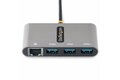 folie 3 von 5, vergrößern, 3-port usb-c hub mit ethernet - 3x usb-a - gigabit ethernet - multi usb 3.0 5 gbit/s - thunderbolt 3 adapter/reiseadapter - 30cm kabel - usb-c auf usb-a splitter/verteiler (hb30c3a1gea2)