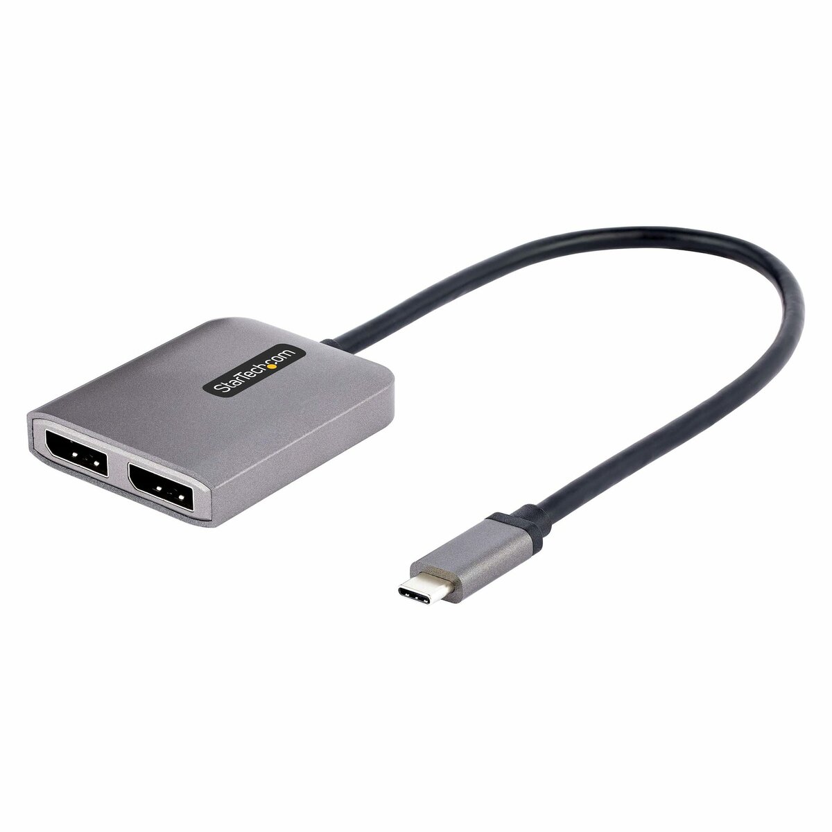 StarTech.com 2-Port USB-C MST Hub, USB Type-C to 2x DisplayPort  Multi-Monitor Adapter for Laptop, Dual-DP up to 4K 60Hz w/ DP 1.4 Alt Mode  & DSC, HDR, 1ft (30cm) Cable, USB Bus-Powered 