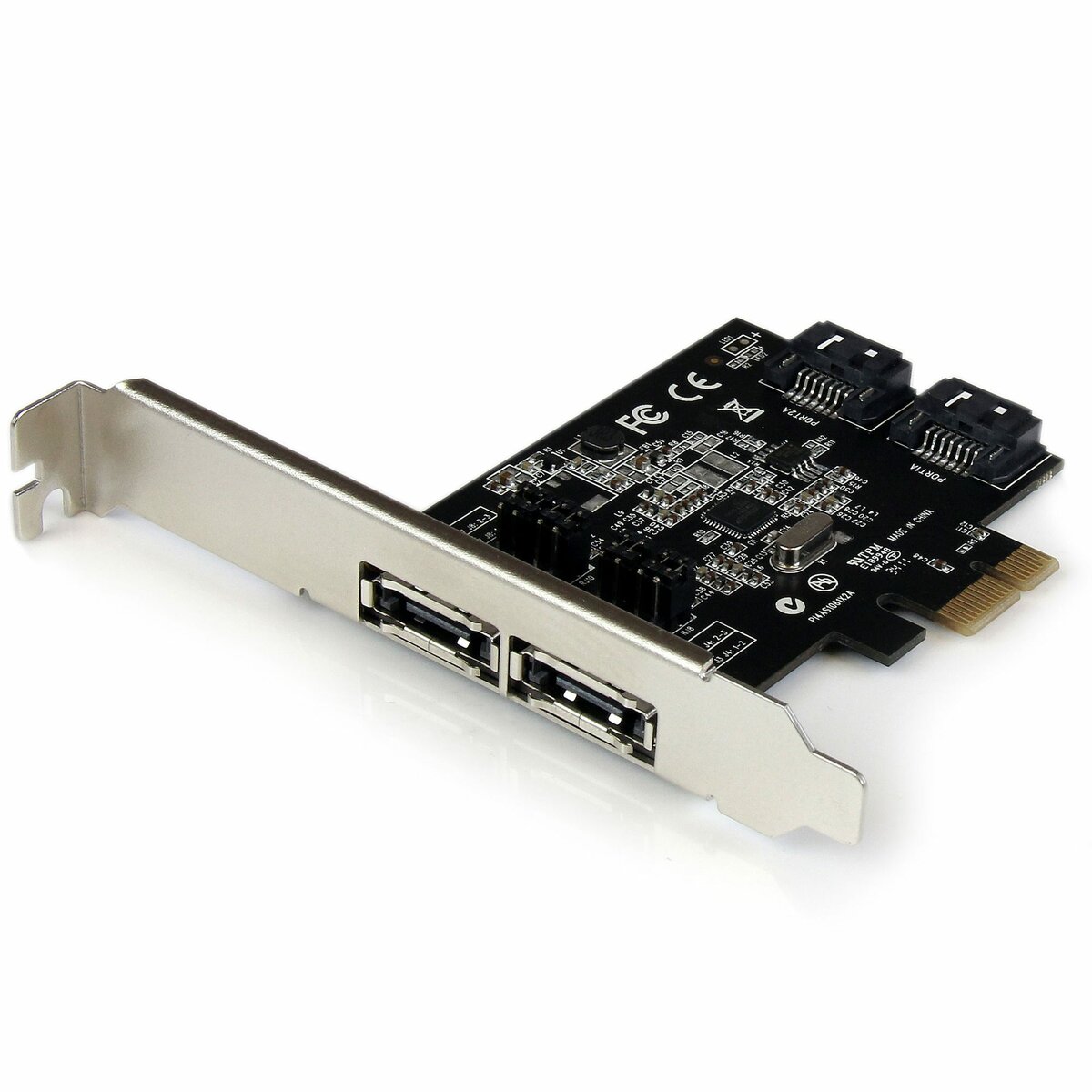 folie 1 von 4, vergrößern, 2 port sata iii pci express schnittstellenkarte - 2 port serial-ata 6gbit/s pcie karte - sata/esata kontroller karte für 2 laufwerke (pexesat322i)