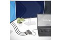 folie 6 von 7, vergrößern, 3-port usb-c multi-monitor adapter, usb-c auf 3x hdmi mst hub, dreifach 4k 60hz hdmi laptop display extender / splitter, hdr, extra langes integ. kabel, nur windows (mst14cd123hd)