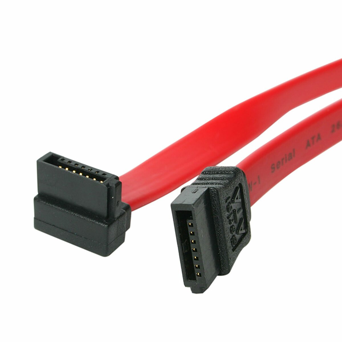 folie 1 von 1, vergrößern, sata anschluss kabel - s-ata serial ata internes datenkabel - 7 pin slimline kabel 45cm - rechts gewinkelt (sata18ra1)