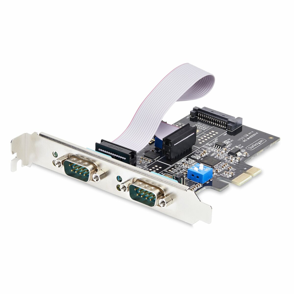 folie 1 von 7, vergrößern, 2-port serielle pcie karte, quad-port pci express zu rs232/rs422/rs485 db9 serielle karte, standard/niedrigrofil halterungen, 16c1050 uart, esd schutz, windows/linux (2s232422485-pc-card)