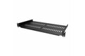 folie 2 von 2, vergrößern, 1he regalboden für racks - universale belüftete freitragende fachboden für 19" netzwerkschränke und racks, tragkraft 20kg - schwerlastregal aus stahl - 10" tief - schwarz