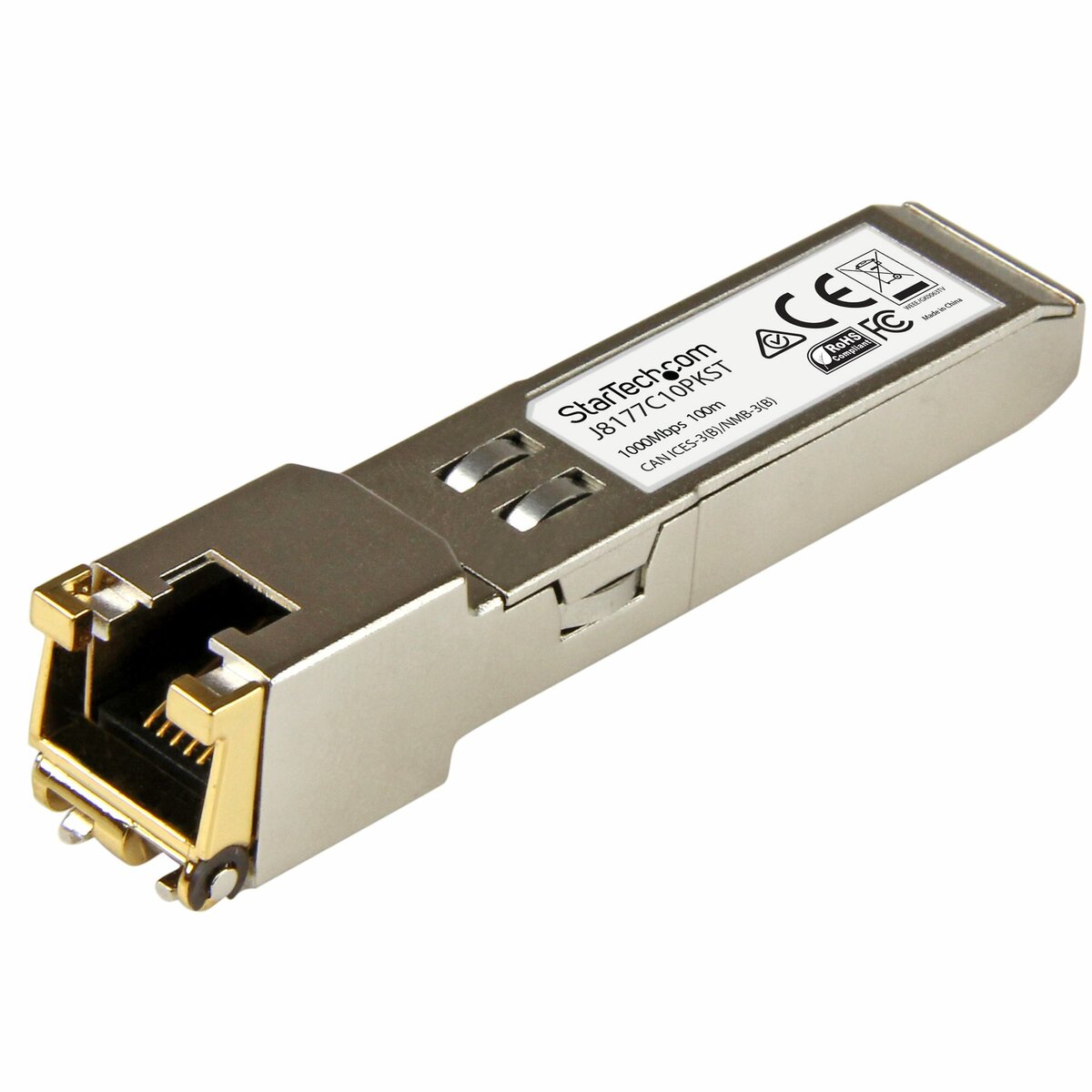 folie 1 von 5, vergrößern, gigabit rj45 kupfer sfp transceiver modul - hp j8177c kompatibel 1000base-t - mini gbic - 10er pack (j8177c10pkst)