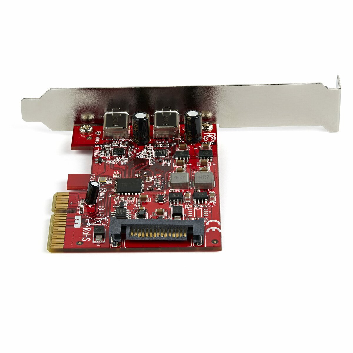folie 3 von 4, vergrößern, pcie usb 3.1-karte (2 port, 2x usb-c 3.1 gen 2, 10 gbit/s, pcie gen 3 x4, asm3142-chipsatz, pci express usb-c karte) (pexusb312c3)