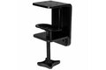 folie 6 von 9, vergrößern, schreibtischhalterung für zwei monitore mit usb & audio, schreibtischklemme vesa-halterung für bis zu 32" (8kg) bildschirme, ergonomischer, voll beweglicher doppelmonitorarm - schwarz