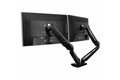 folie 9 von 9, vergrößern, schreibtischhalterung für zwei monitore mit usb & audio, schreibtischklemme vesa-halterung für bis zu 32" (8kg) bildschirme, ergonomischer, voll beweglicher doppelmonitorarm - schwarz