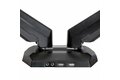 folie 2 von 9, vergrößern, schreibtischhalterung für zwei monitore mit usb & audio, schreibtischklemme vesa-halterung für bis zu 32" (8kg) bildschirme, ergonomischer, voll beweglicher doppelmonitorarm - schwarz