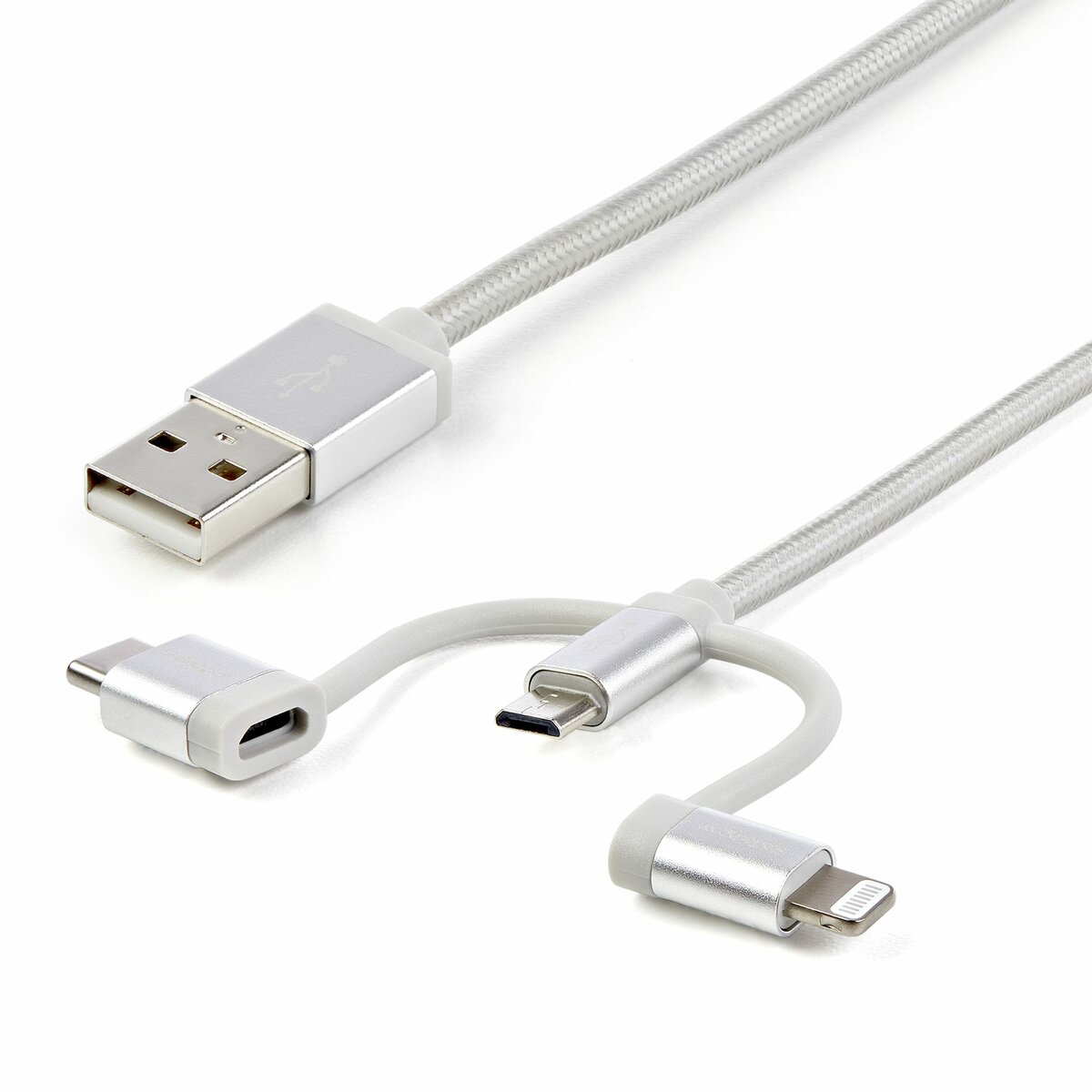 Câble USB-C Mâle - USB-C Mâle plaqué or avec câble tressé