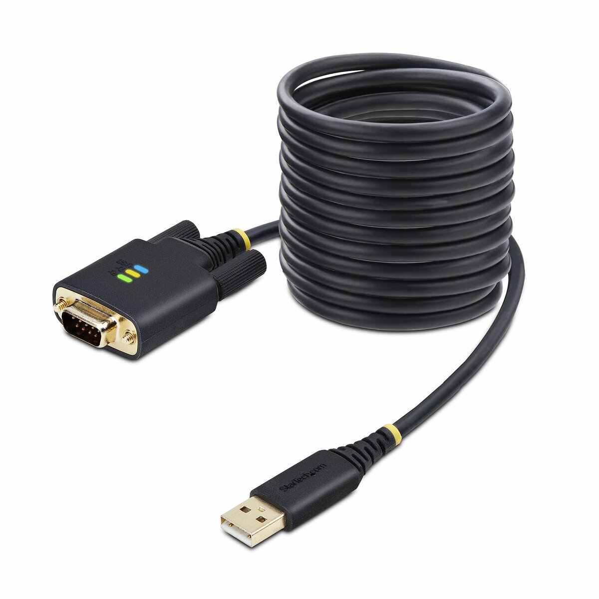 folie 1 von 8, vergrößern, 3m usb auf seriell adapter, com-retention, ftdi, usb-a zu db9 kabel, usb rs232, wechselbare schrauben/muttern (1p10ffc-usb-serial)