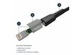 folie 3 von 5, vergrößern, 1m usb-a auf lightning-kabel - hochbelastbare, robuste aramidfaser - lade-/synchronisationskabel - apple mfi-zertifiziert ipad/iphone 12 - schwarz (rusbltmm1mb)