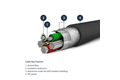 folie 4 von 5, vergrößern, 1m usb-a auf lightning-kabel - hochbelastbare, robuste aramidfaser - lade-/synchronisationskabel - apple mfi-zertifiziert ipad/iphone 12 - schwarz (rusbltmm1mb)