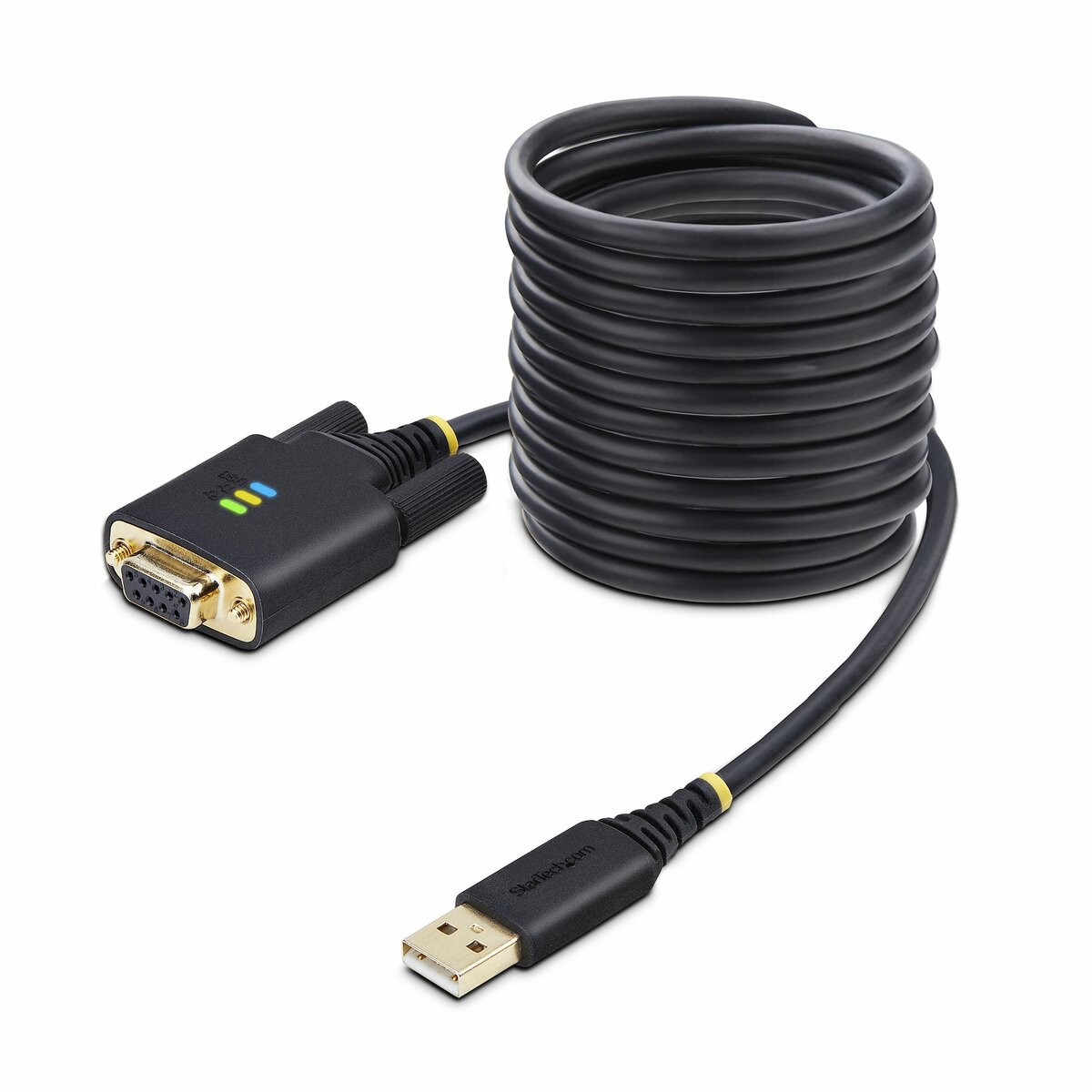 folie 1 von 8, vergrößern, 3m usb null modem kabel, com retention, ftdi, usb-a zu rs232 nullmodemkabel, wechselbare db9 schrauben/muttern (1p10ffcn-usb-serial)