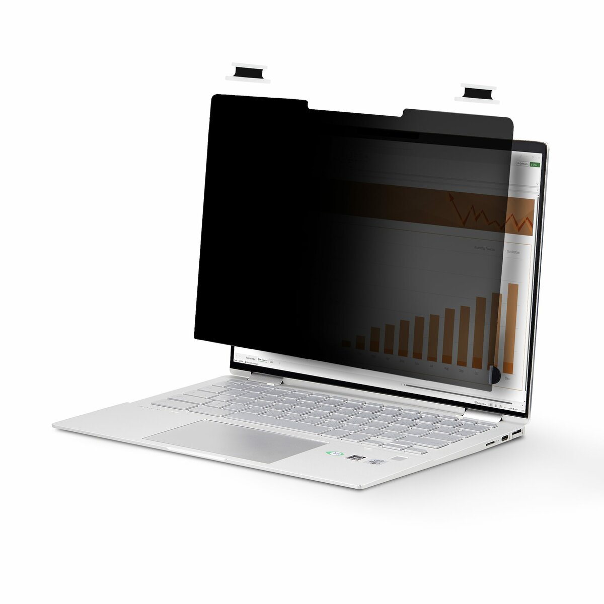 folie 1 von 9, vergrößern, 14 zoll 16:9 touch blickschutzfilter, blendschutzfilter, laptop monitor sichtschutzfilter mit 51% blaulichtreduzierung, flip-over