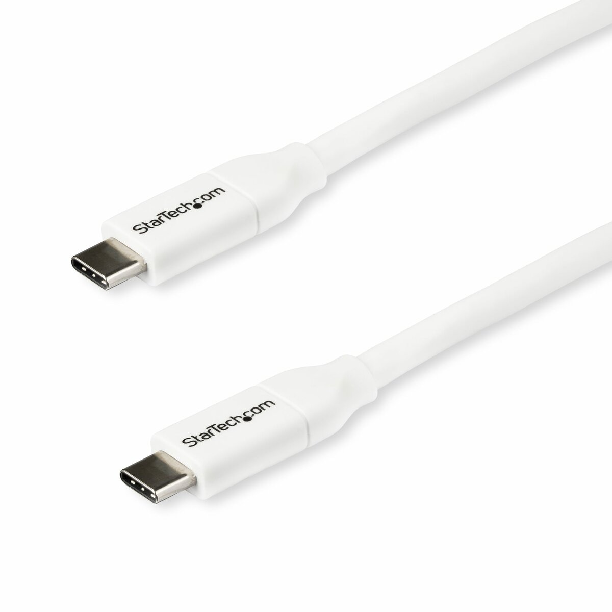 folie 1 von 4, vergrößern, usb-c auf usb-c kabel mit 5a power delivery - st/st - weiß - 2m - usb 2.0 - usb-if zertifiziert - usb typ c kabel (usb2c5c2mw)
