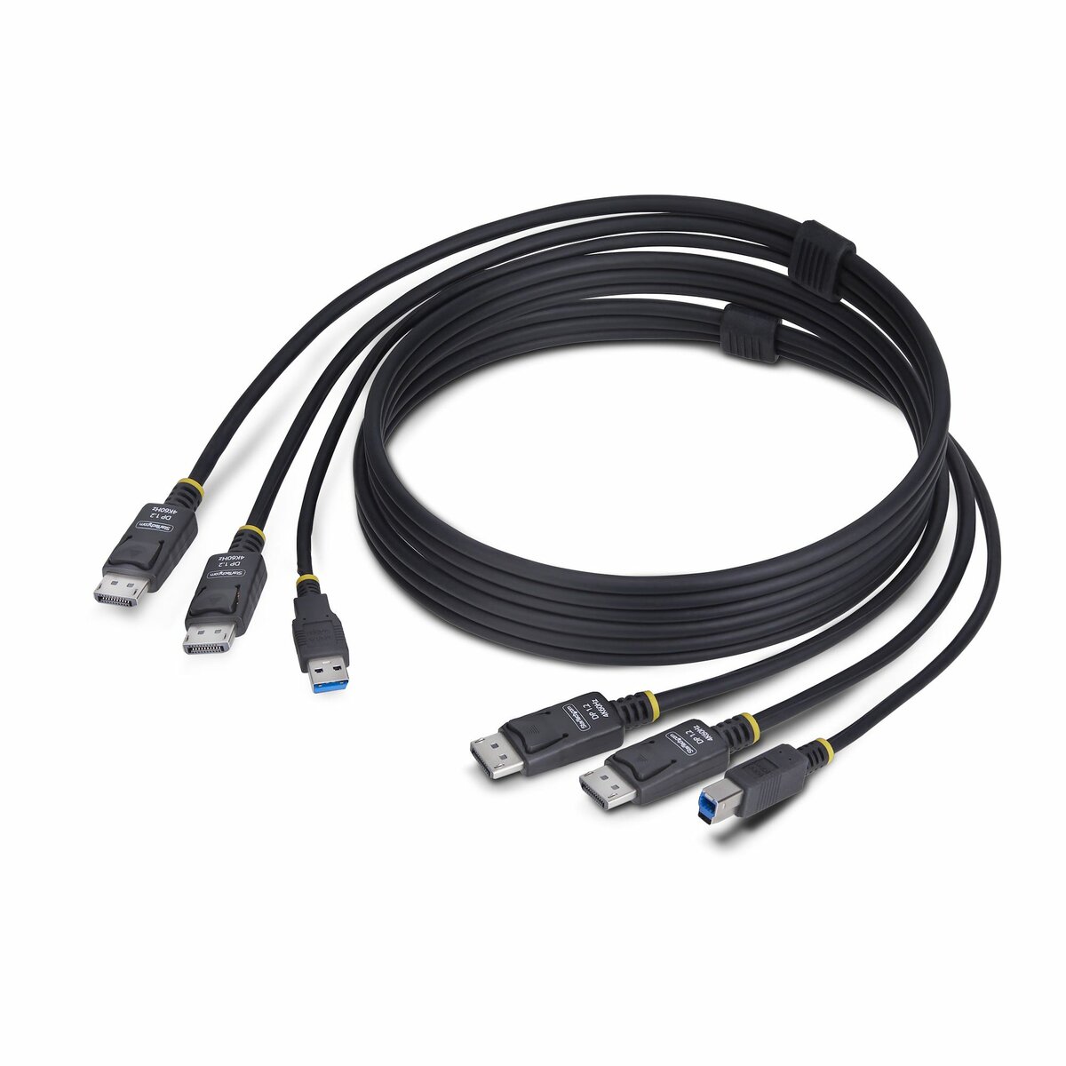 folie 1 von 4, vergrößern, 1,8m dual-displayport und usb kvm kabel, 2x dp 4k 60hz