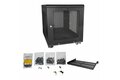 slide {0} of {1}, zoom in, 12U Server Rack Cabinet, 4-Post Adjustable Depth (2" to 30")Network Equipment Rack Enclosure w/Casters/Cable Management/1U Shelf/Locking Doors and Side Panels - 12U Rack Cabinet (RK1233BKM)