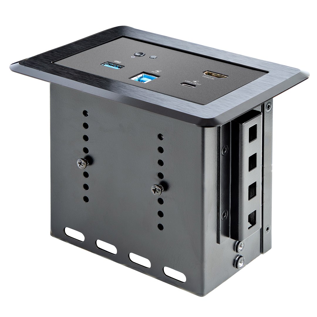 folie 1 von 8, vergrößern, dockingstation für konferenzräume - universelles laptop dock - 4k hdmi, 60w pd, usb hub, gbe, audio in-table connectivity box für huddle/boardroom collaboration space (kitbzdock)