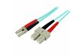 folie 1 von 3, vergrößern, 2 m om3 lwl patchkabel - zipcord multimode-glasfaserkabel lc/upc auf sc/upc - vollduplex 50/125µm sfp/optisches kabel - 100g optical lichtleiterkabel - lszh lichtwellenleiter (a50fblcsc2)