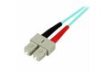 folie 2 von 3, vergrößern, 2 m om3 lwl patchkabel - zipcord multimode-glasfaserkabel lc/upc auf sc/upc - vollduplex 50/125µm sfp/optisches kabel - 100g optical lichtleiterkabel - lszh lichtwellenleiter (a50fblcsc2)