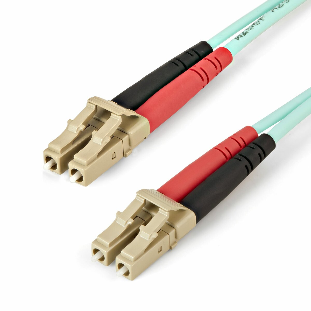 folie 1 von 4, vergrößern, 2 m lc/upc auf lc/upc om4 multimode glasfaserkabel, 50/125µm lommf/vcsel zipcord lwl, 100g netzwerke, low insertion loss, lszh lwl patchkabel (450fblclc2)
