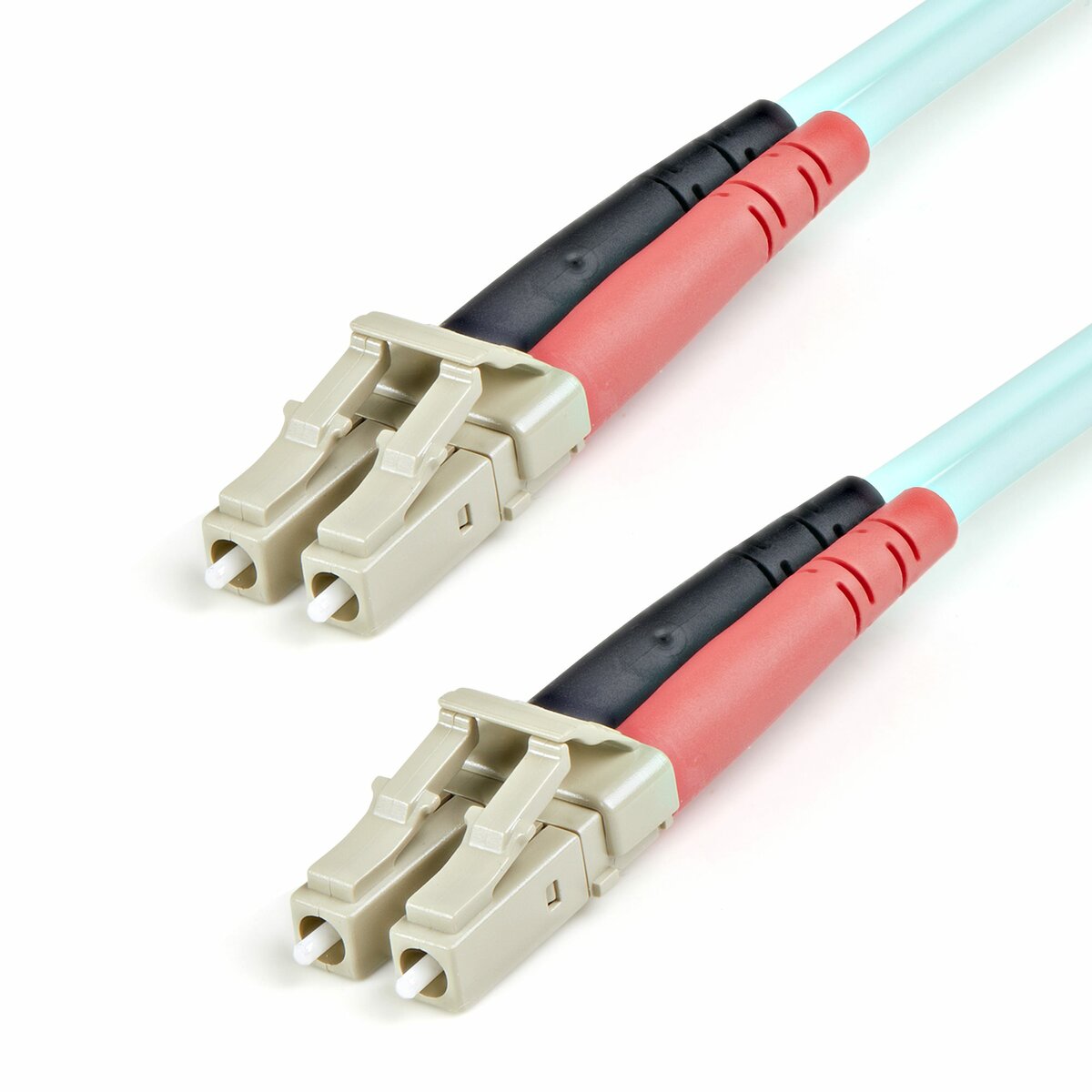 folie 1 von 4, vergrößern, 1 m om3 lwl patchkabel - zipcord multimode-glasfaserkabel lc/upc auf lc/upc - vollduplex 50/125µm sfp/optisches kabel - 100g optical lichtleiterkabel - lszh lichtwellenleiter (a50fblclc1)