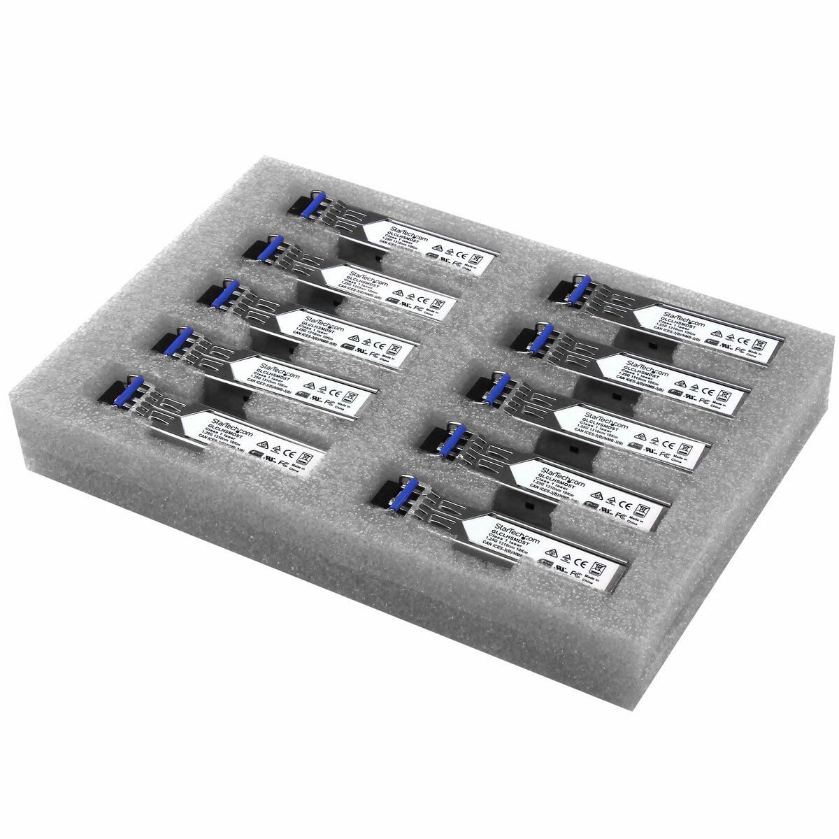 folie 1 von 6, vergrößern, gigabit lwl sfp transceiver modul - cisco glc-lh-smd kompatibel - sm/mm lc - 10km/550m - mini gbic 10er pack - 1000base-lx/lh (glclhsmd10st)