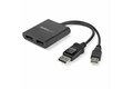 folie 1 von 8, vergrößern, 2-port multi-monitor displayport adapter, dp auf 2x displayport 1.2 splitter, dual 4k 30hz oder 1080p 60hz computer mst hub, usb betrieben, nur windows (mstdp122dp)