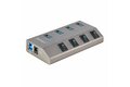 folie 1 von 5, vergrößern, 4-port usb 3.0 hub mit netzteil und individuellen ein/aus schaltern, usb-c/a 3.1 auf 4x usb-a, 5gbit/s usb splitter/verteiler mit eigener stromversorgung (5g4aibs-usb-hub-eu)
