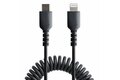 folie 3 von 5, vergrößern, 50cm usb c auf lightning kabel, spiralkabel, mfi-zertifiziert, schnellladekabel für iphone/ipad , schwarz, langlebiger tpe-mantel aus aramidfaser, usb c 2.0 kabel (rusb2clt50cmbc)