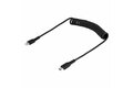 folie 2 von 5, vergrößern, 50cm usb c auf lightning kabel, spiralkabel, mfi-zertifiziert, schnellladekabel für iphone/ipad , schwarz, langlebiger tpe-mantel aus aramidfaser, usb c 2.0 kabel (rusb2clt50cmbc)