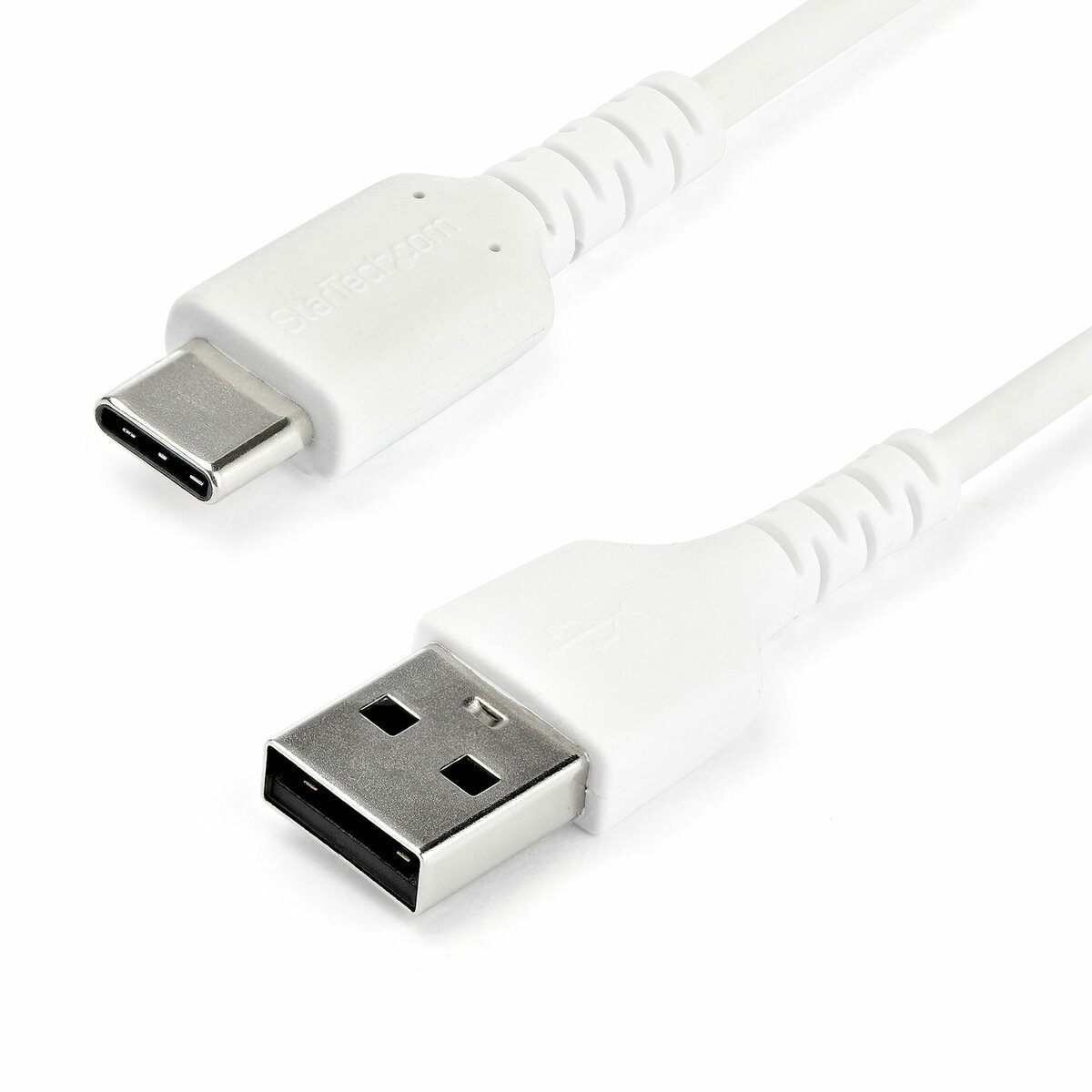 folie 1 von 5, vergrößern, 2m usb-a auf usb-c ladekabel - dauerhaftes usb 2.0 auf usb typ-c datenübertragungs- und schnellladekabel - robuster tpe-mantel aramidfaser, m/m, 3a - weiß (rusb2ac2mw)