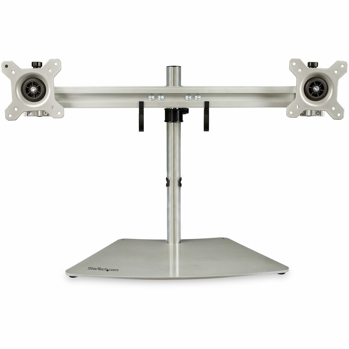 folie 1 von 4, vergrößern, dual-monitorständer - ergonomischer freistehender dual-monitor desktop ständer für zwei 24" (8kg) vesa-bildschirme - synchron höhenverstellbar - doppel-monitor halterung