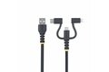 folie 2 von 9, vergrößern, 1m usb multi ladekabel 3 in 1, usb zu usb-c micro lightning