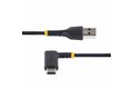 folie 3 von 7, vergrößern, 2 m usb-a auf usb-c ladekabel - usb-c winkelstecker - robustes schnellladekabel mit aramidfaser - usb 2.0 a zu typ-c - 3a - usb ladekabel für handy, tablets (r2acr-2m-usb-cable)