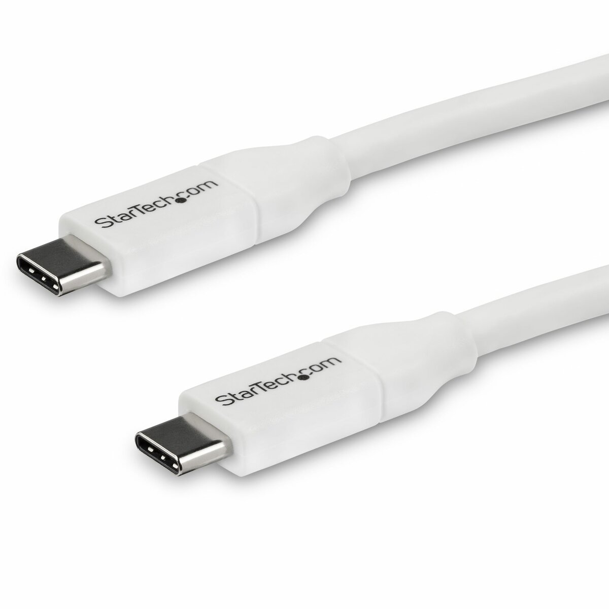 folie 1 von 4, vergrößern, usb-c auf usb-c kabel mit 5a power delivery - st/st - weiss - 4m - usb 2.0 - usb-if zertifiziert (usb2c5c4mw)