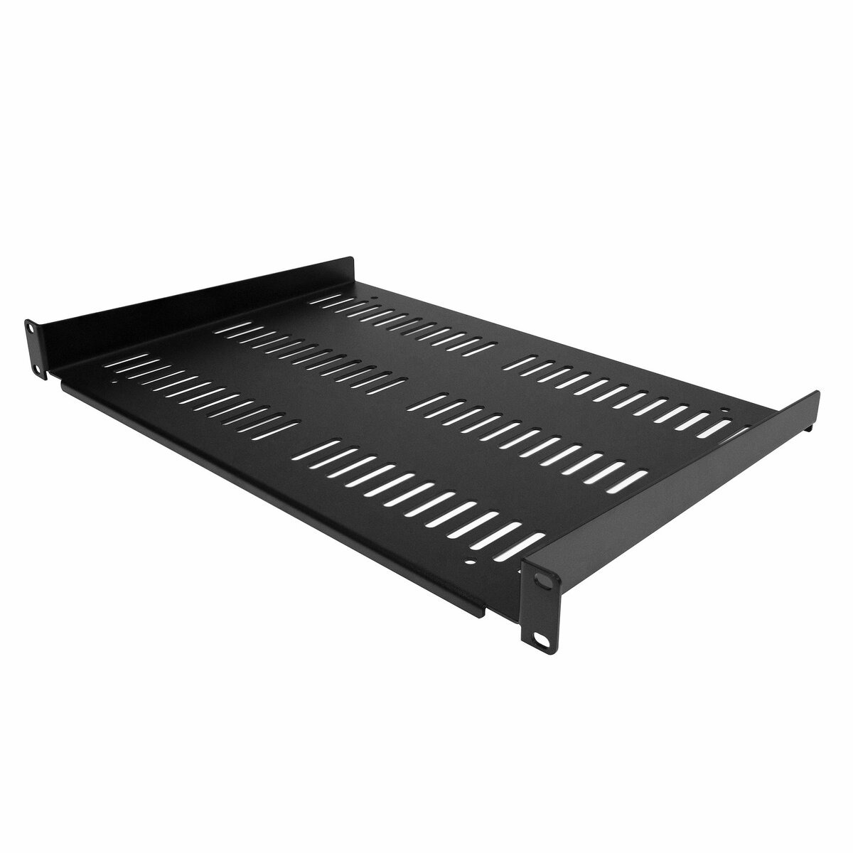 folie 1 von 4, vergrößern, 1 he 19 zoll fachboden für netzwerk schrank - freitragende perforierte rack ablage für serverschrank/rack - frontmontage - 25 kg tragkraft - 30cm tiefe - belüftet (shelf-1u-12-fixed-v)