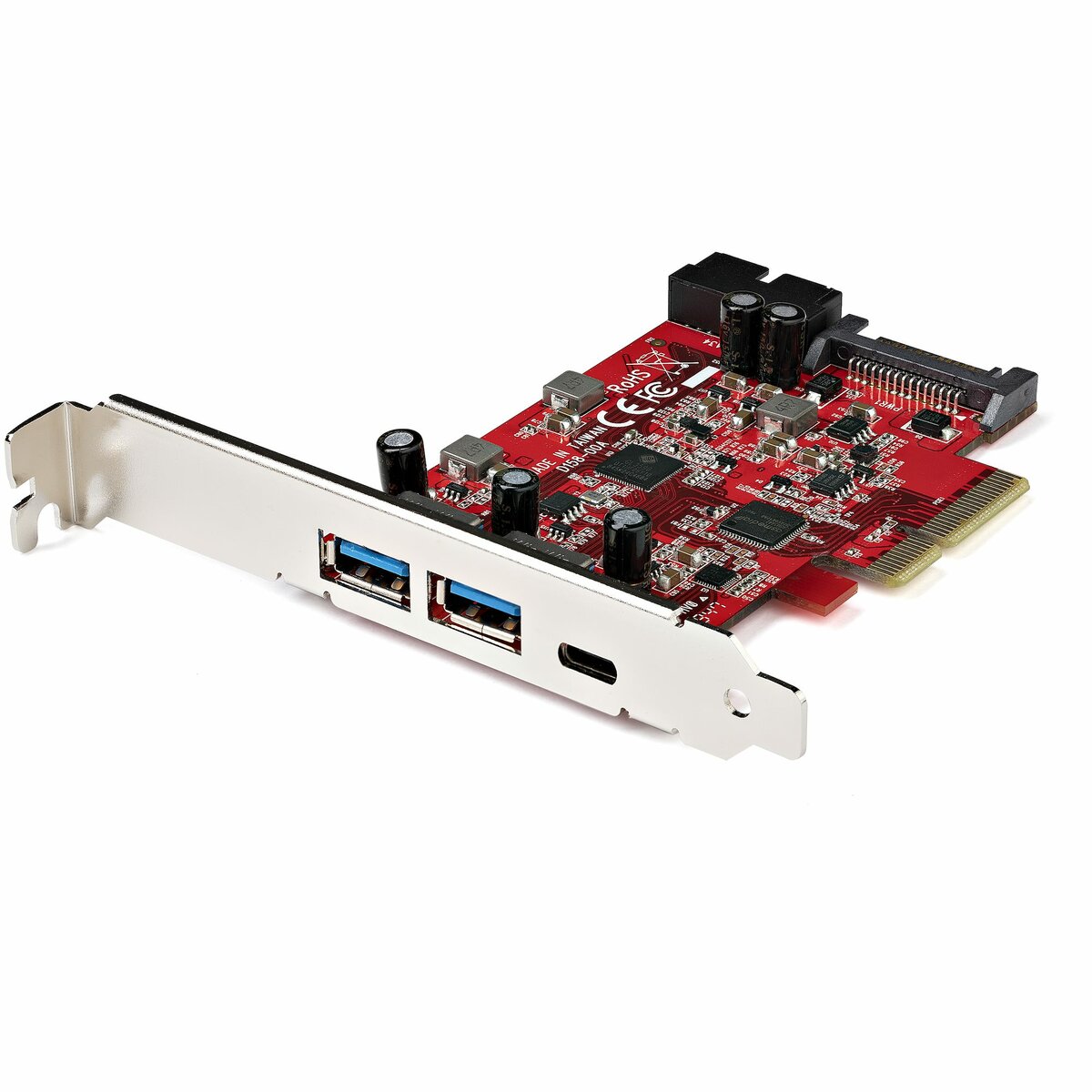 | StarTech.com 5-Port USB PCIe Card, 10Gbps USB 3.1 Gen 2 PCIe Card w/ 1x USB-C & USB-A, 2 Port IDC (Internal 5Gbps USB Header Expansion), USB C PCIe