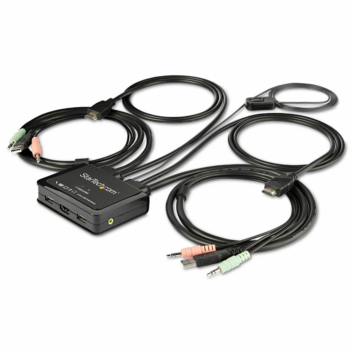 folie 1 von 6, vergrößern, kvm switch hdmi (2 port, mit 1,2m kabeln, os unabhängig, 3,5mm audio, usb 4k60hz) (sv211hdua4k)