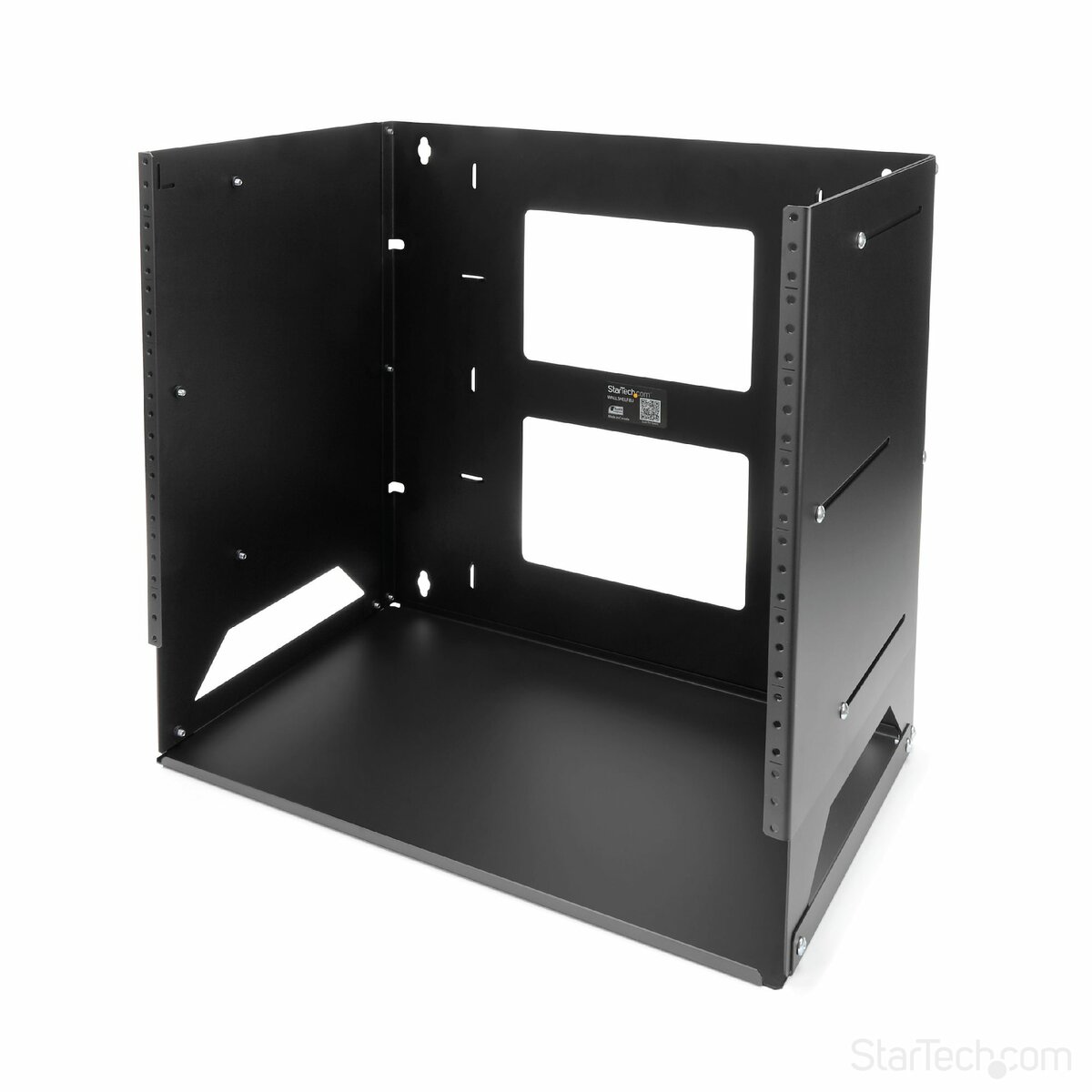 folie 1 von 7, vergrößern, 2-pfosten 8he open frame wandmontage netzwerk-rack mit fachboden, wandmontage daten-rack mit einstellbarer tiefe für av / it