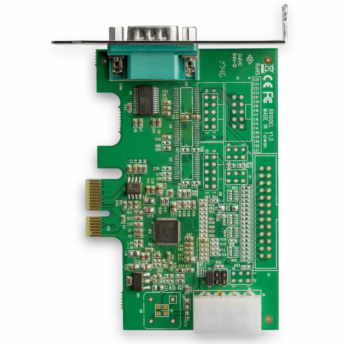 folie 4 von 5, vergrößern, 1 port serielle pci express rs232 adapter karte - serielle pcie rs232 kontroller karte - pcie zu seriell db9 - 16950 uart - niedrigprofil-erweiterungskarte - windows & linux (pex1s953lp)