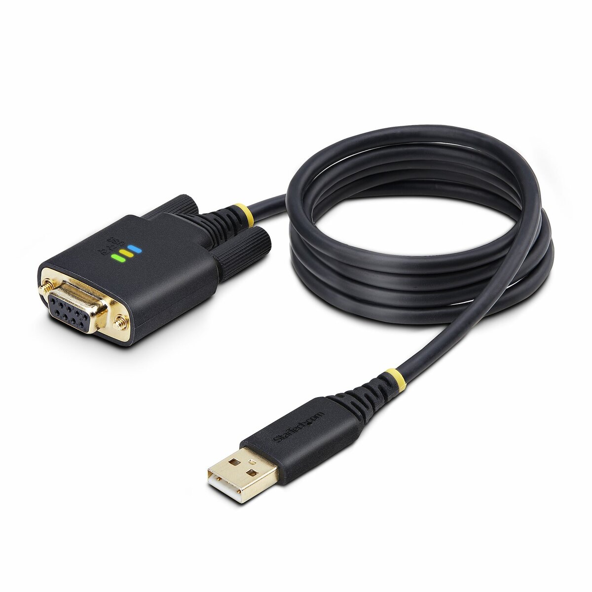 folie 1 von 7, vergrößern, 1m usb null modem kabel, com retention, ftdi, usb-a zu rs232 nullmodemkabel, wechselbare db9 schrauben/muttern (1p3ffcnb-usb-serial)
