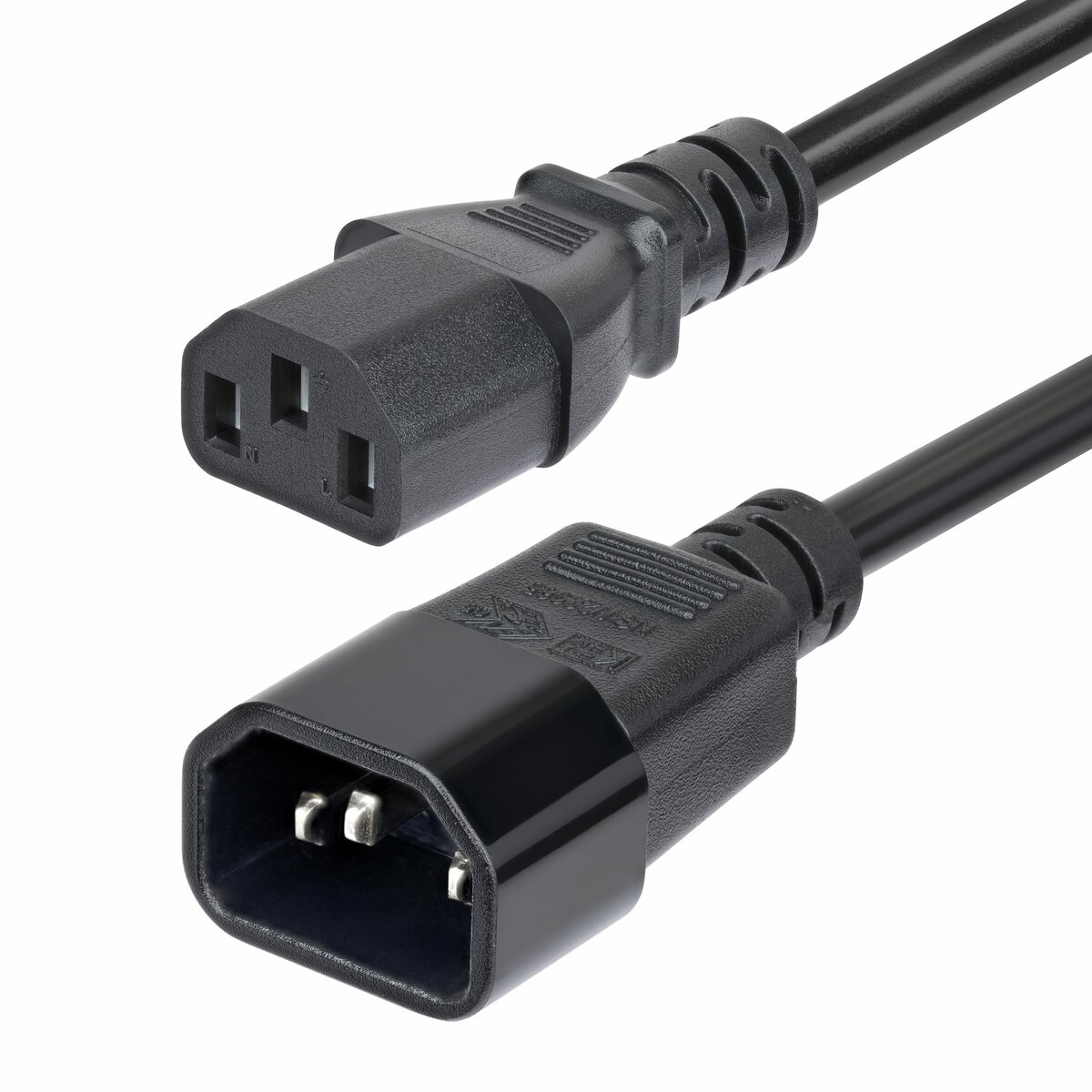 folie 1 von 5, vergrößern, 4,5m stromkabel verlängerung, c14 zu c13 pdu kabel, 15a 250v
