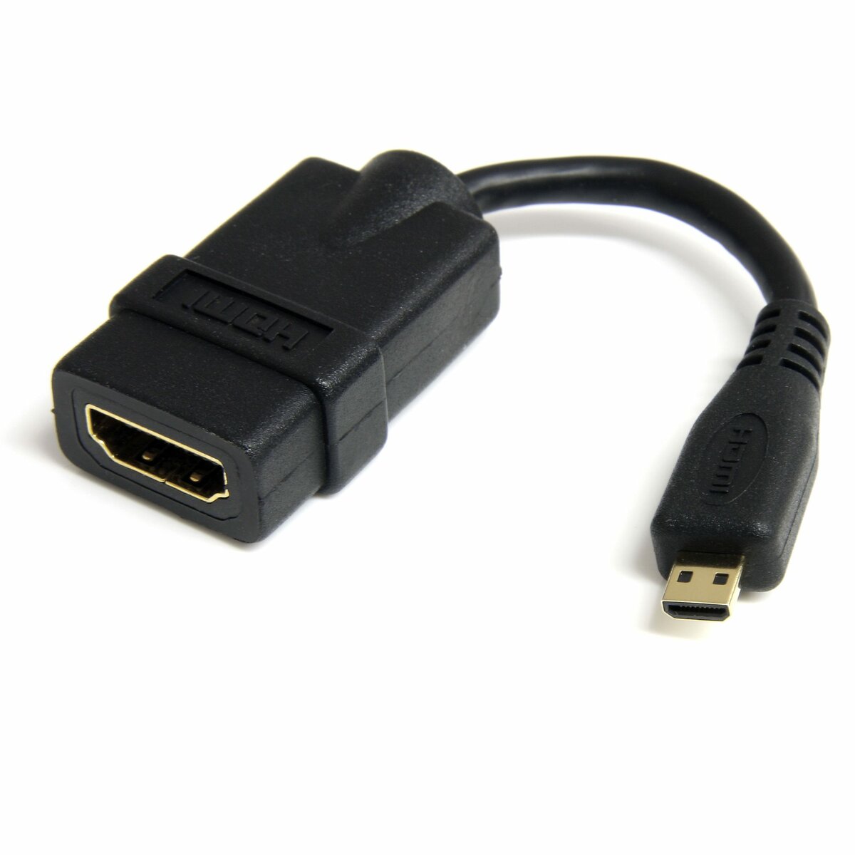 Product  StarTech.com 5in High Speed HDMI Adapter Cable - HDMI to HDMI  Micro - F/M - 5 inch Micro HDMI Adapter - HDMI Female to Micro HDMI Male  (HDADFM5IN) - HDMI adapter - 1.2 cm