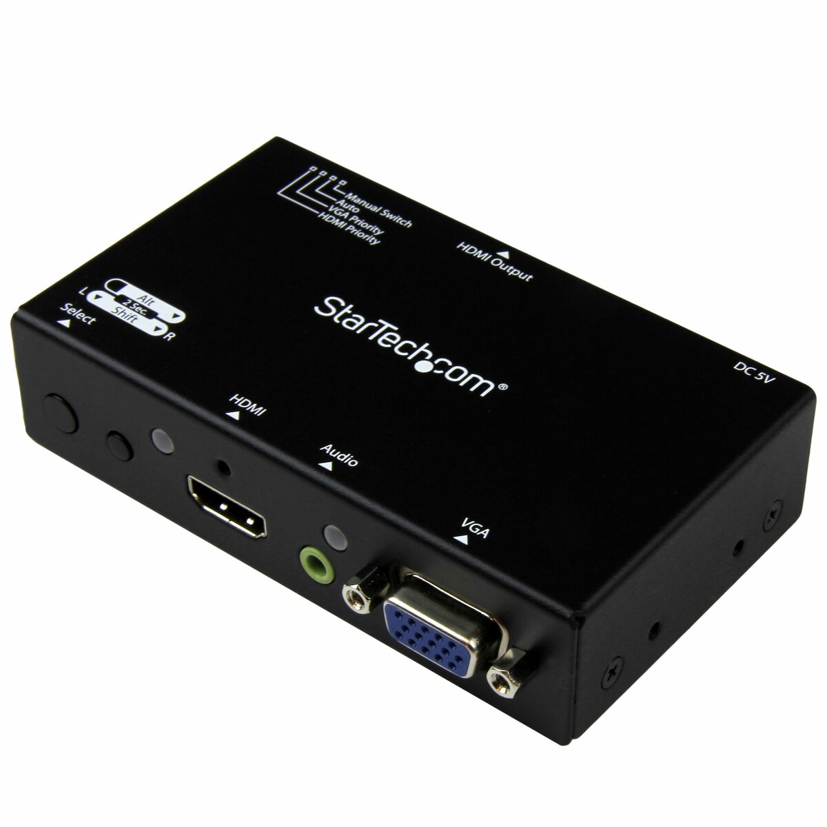 folie 1 von 4, vergrößern, 2 port vga + hmdi auf hdmi konverter switch / verteiler mit vorrangsschaltung - multiformat hdmi/vga auto umschalter 1080p (vs221vga2hd)