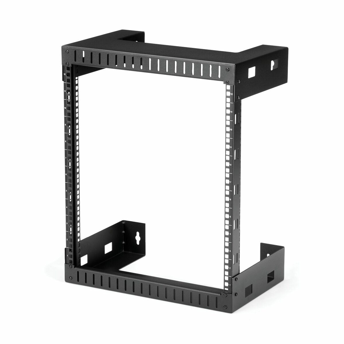 folie 1 von 7, vergrößern, 2-pfosten 12he heavy-duty wandmontage netzwerk-rack, 19" open frame server rack, 12" tief, wandmontage daten-rack für it/av