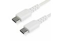 folie 1 von 4, vergrößern, 1m usb-c ladekabel - langlebiges usb 2.0 typ c zu usb c datenübertragungs-/schnellladekabel - tpe mantel aramidfaser m/m 60w weiß - samsung s10 s20 ipad pro ms surface (rusb2ac1mw) (rusb2cc1mw)
